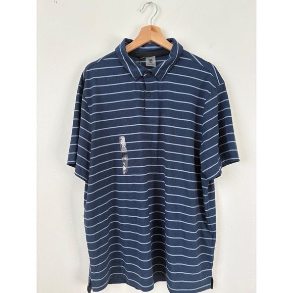 NWT men's VRST Golf Stripe Polo – Micro Feeder Deep Blue – Size XL - Picture 4 of 6